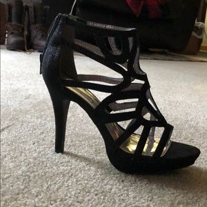 Report Black Strappy Heels